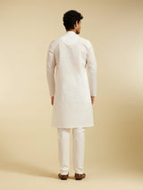 Men's Festive Ice White Plain Classic Kurta