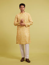 Men's Mustard Yellow Aztec Printed Kurta