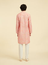 Men's Festive Peach Elegance Silk Kurta