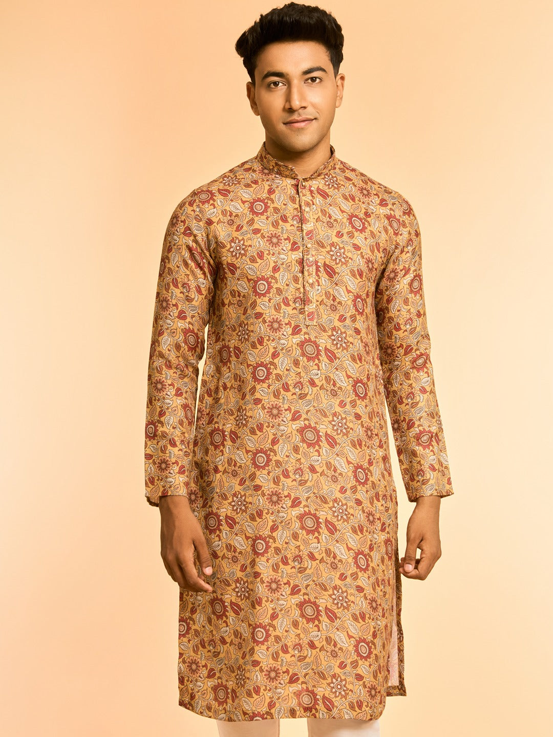 Men's Festive Mustard Mystique Kurta