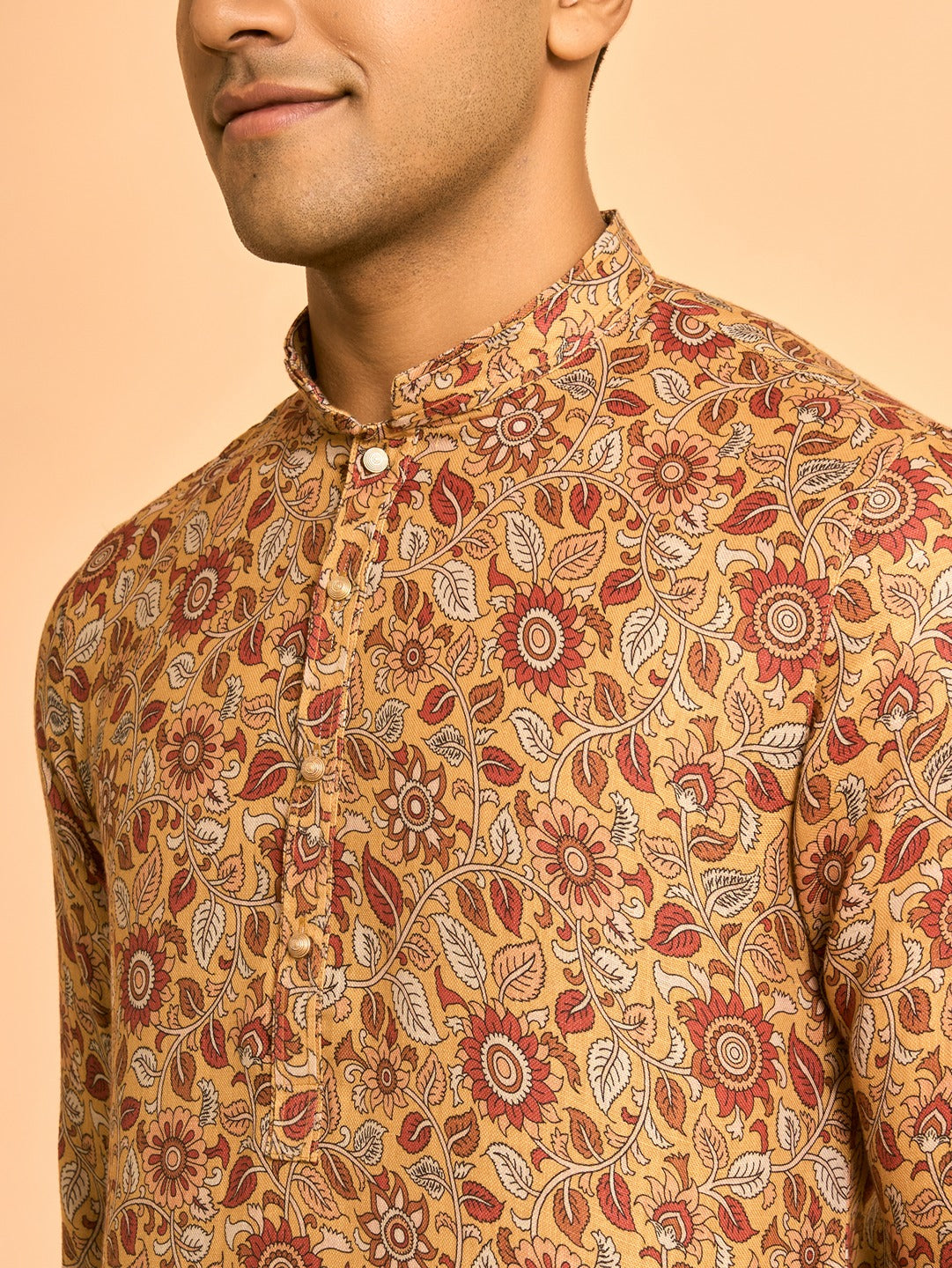Men's Festive Mustard Mystique Kurta