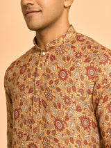 Men's Festive Mustard Mystique Kurta