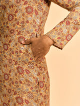 Men's Festive Mustard Mystique Kurta