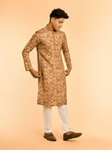 Men's Festive Mustard Mystique Kurta