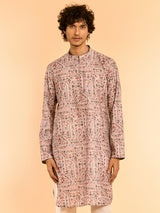 Men's Festive Elegant Beige Cotton Kurta