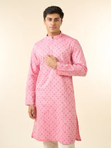 Men's Festive Splendid Pink Kurta