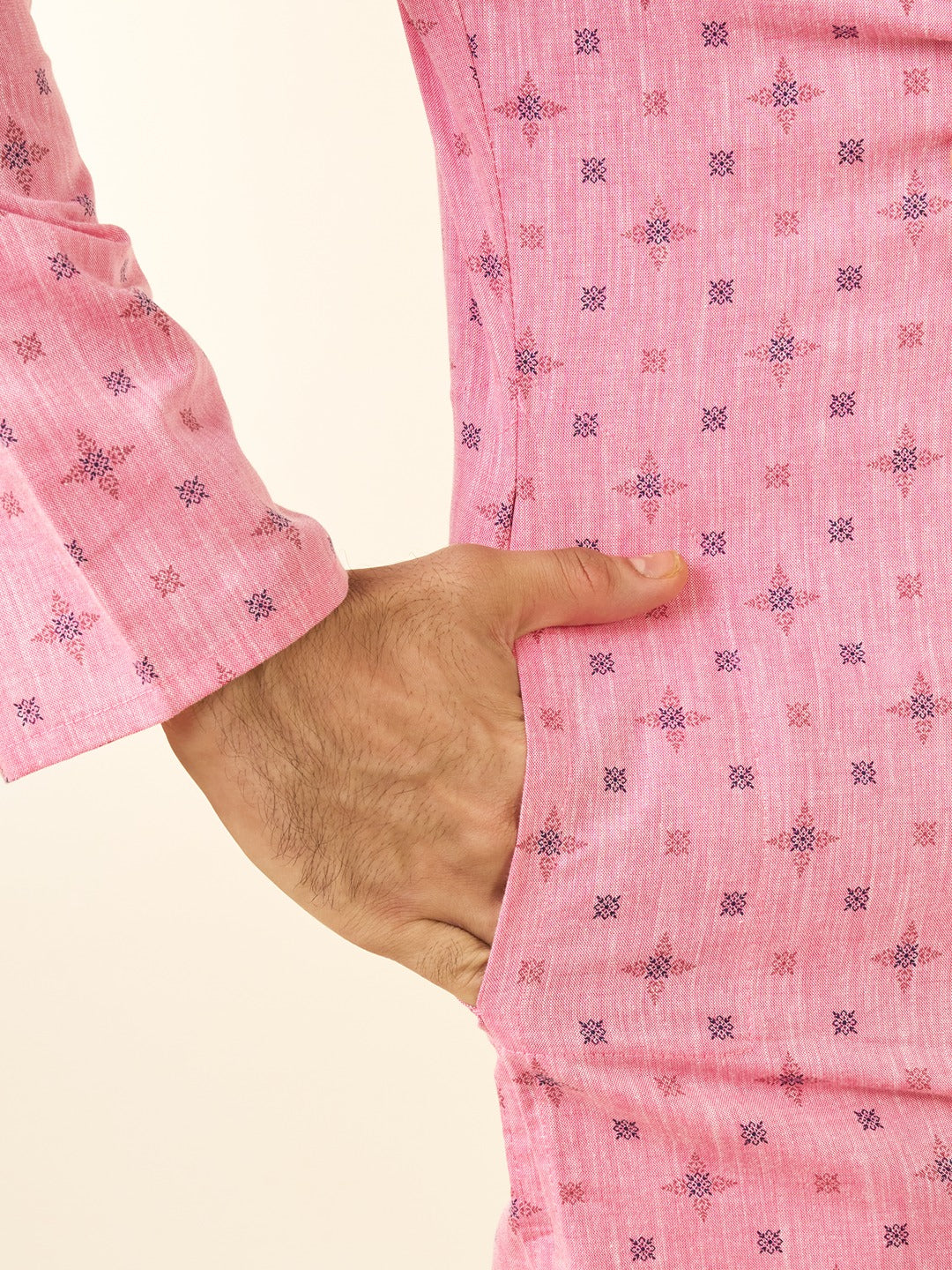Men's Festive Splendid Pink Kurta