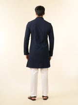 Men's Festive Vibrant Dark Blue Kurta