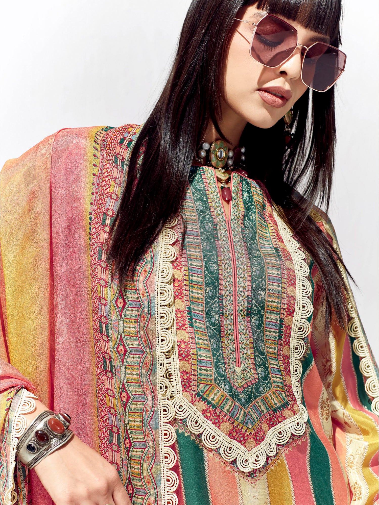 Women's Multicolor Printed Straight Kurta Trouser Set