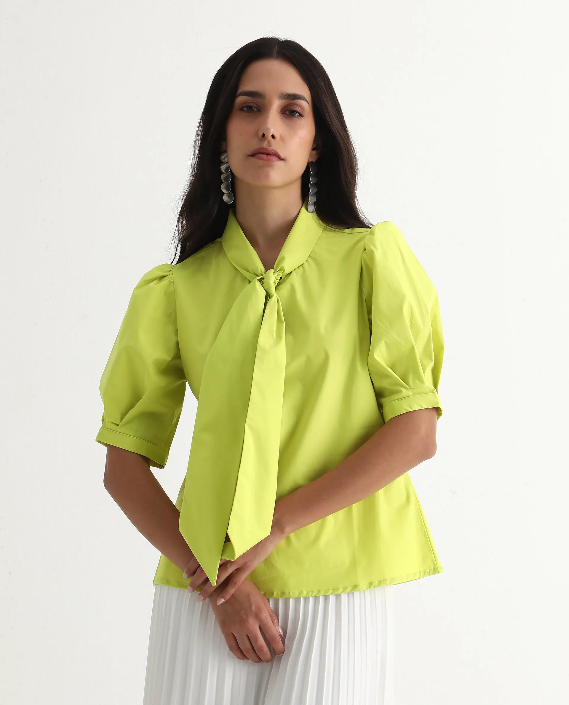 Women's Green Half Sleeves Top