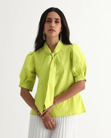 Women's Green Half Sleeves Top