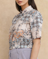 Women's Multicolor Casual Half Sleeves Top