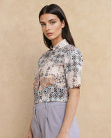 Women's Multicolor Casual Half Sleeves Top