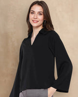 Women's Black Work Full Sleeves Top