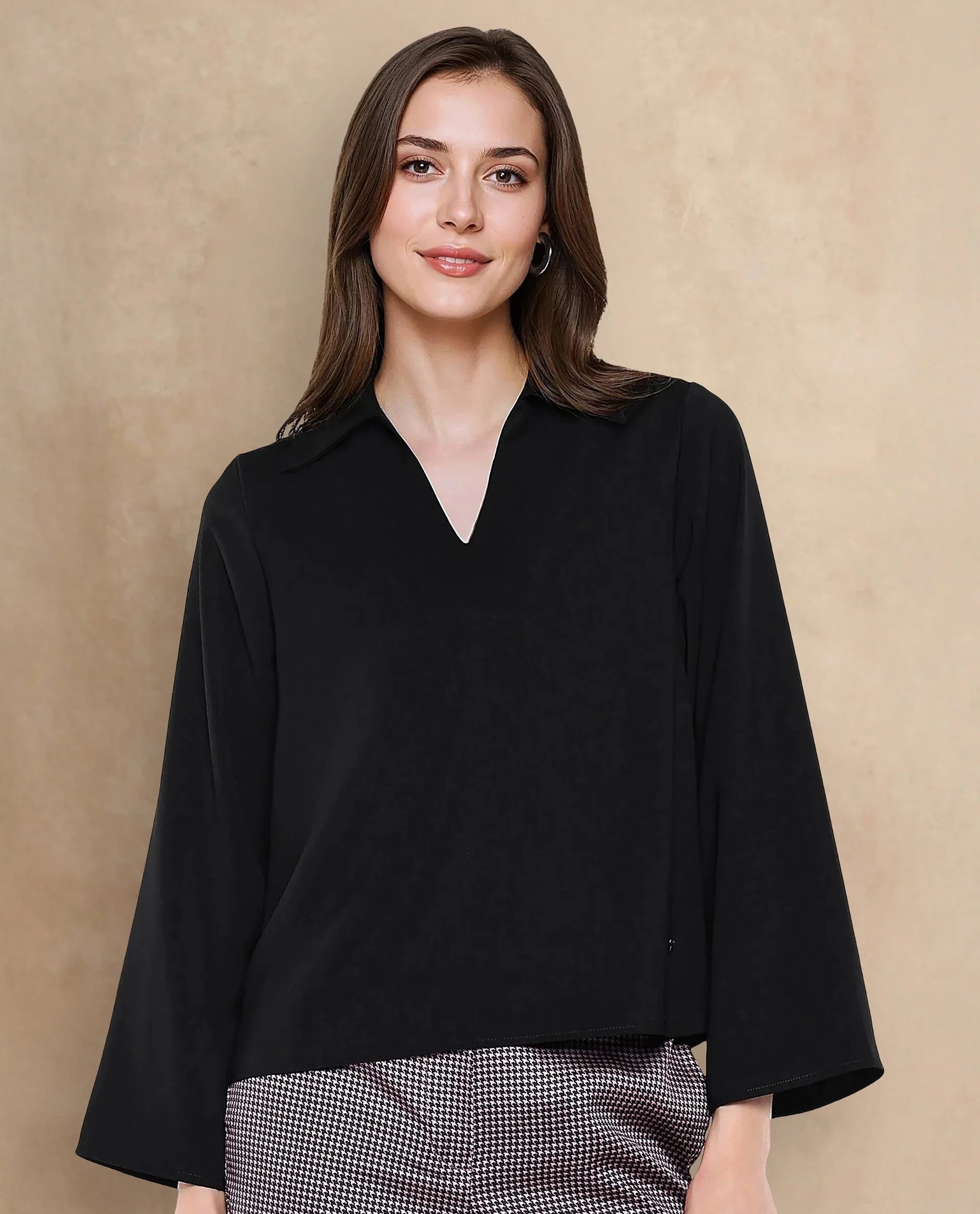 Women's Black Work Full Sleeves Top