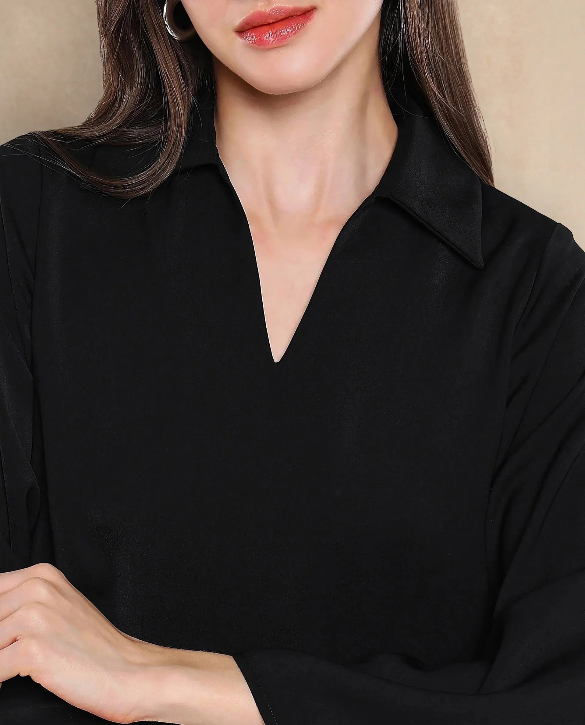 Women's Black Work Full Sleeves Top