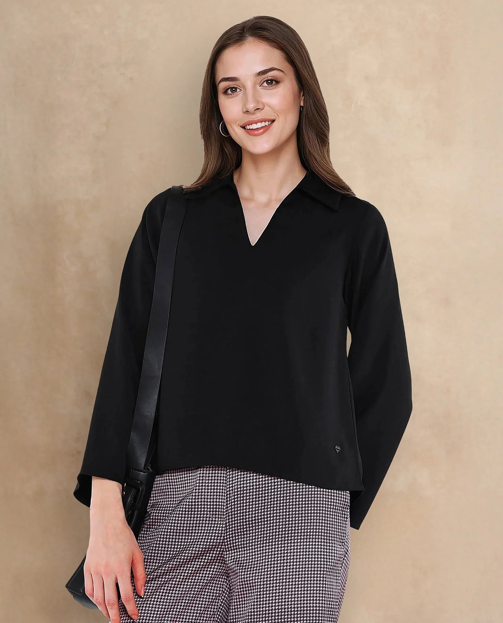 Women's Black Work Full Sleeves Top