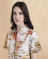 Women's Multicolor Casual Half Sleeves Top