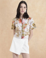 Women's Multicolor Casual Half Sleeves Top