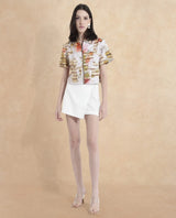 Women's Multicolor Casual Half Sleeves Top