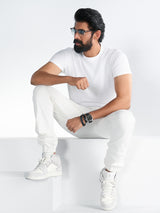 Men's White Casual Short Sleeves Tshirt