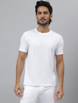 Men's White Casual Short Sleeves Tshirt
