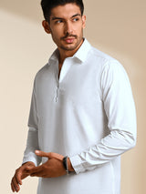 Men's White Casual Full Sleeves Shirt