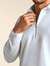Men's White Casual Full Sleeves Shirt