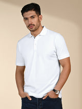 Men's White Casual Short Sleeves Tshirt