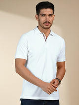 Men's White Casual Short Sleeves Tshirt
