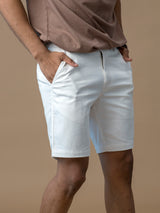 Men's White Casual Regular Fit Shorts