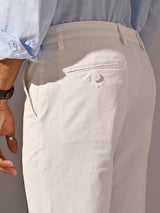 Men's White Casual Regular Trouser
