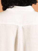 Men's White Casual Full Sleeves Linen Shirt