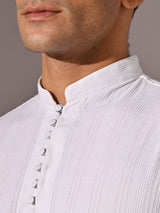 Men's White Casual Full Sleeves Kurta