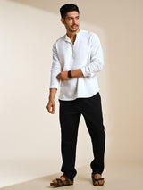 Men's White Casual Full Sleeves Kurta