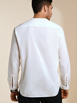 Men's White Casual Full Sleeves Kurta