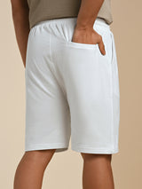 Men's White Casual Regular Shorts