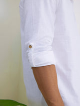 Men's White Casual Full Sleeves Kurta