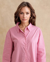 Women's Pink Casual Full Sleeves Dress
