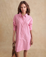 Women's Pink Casual Full Sleeves Dress