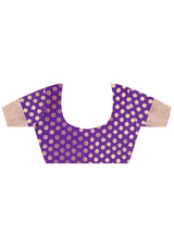 Women's Silk Blend Purple Woven Design Designer Saree With Blouse Piece