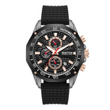 Men's Black Casual Round Analogue Watch-KRWGO0069203