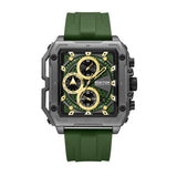 Men's Green Casual Rectangular Analogue Watch-KRWGO0070303