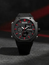 Men's Black Casual Round Analog-Digital Watch-KRWGP9005704