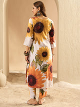 Women's Multicolor Printed Straight Kurta Trouser Set