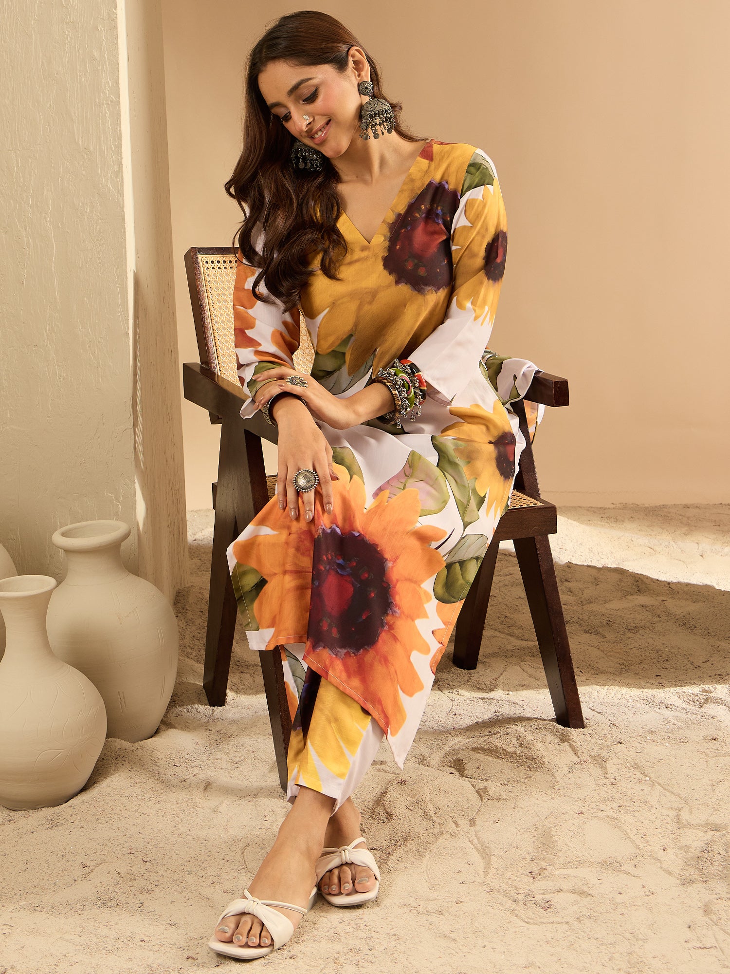 Women's Multicolor Printed Straight Kurta Trouser Set