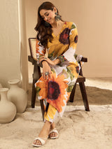 Women's Multicolor Printed Straight Kurta Trouser Set