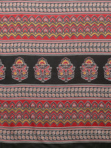 Women's Dola Silk Black Digital Print Designer Saree With Blouse Piece
