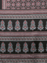 Women's Dola Silk Black Digital Print Designer Saree with Blouse Piece