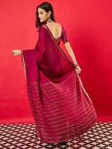 Women's Burgundy Festive Banarasi Saree